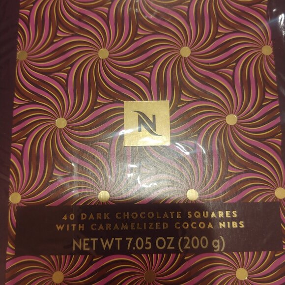 Nespresso Dark Chocolate Squares Caramelised Cocoa Nibs 2025 Limited Edition - Picture 3 of 4